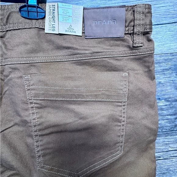 Prana Men's Bridger Jean Straight Leg Slim Fit Sepia Tan Pants - Picture 4 of 6